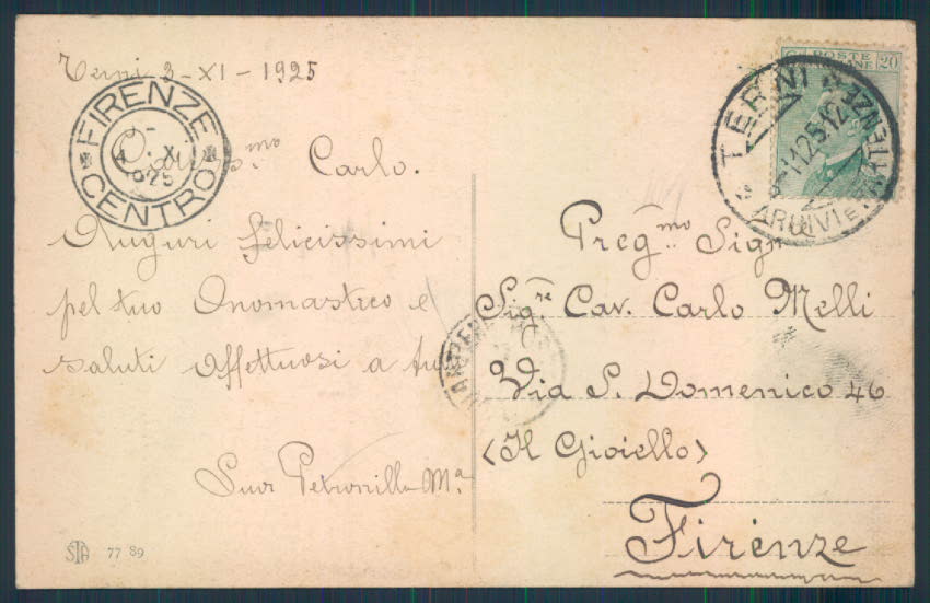 Terni Piediluco cartolina EE3281 – retro