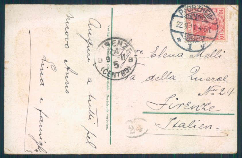 Germany Pforzheim postcard cartolina EE3344 – retro
