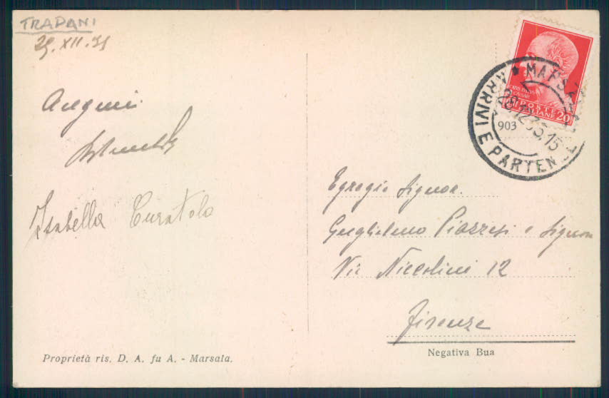 Trapani Marsala cartolina EE3674 – retro