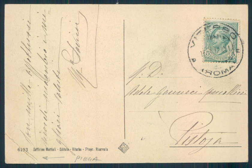 Viterbo Bagnaia PIEGA cartolina EE3717 – retro