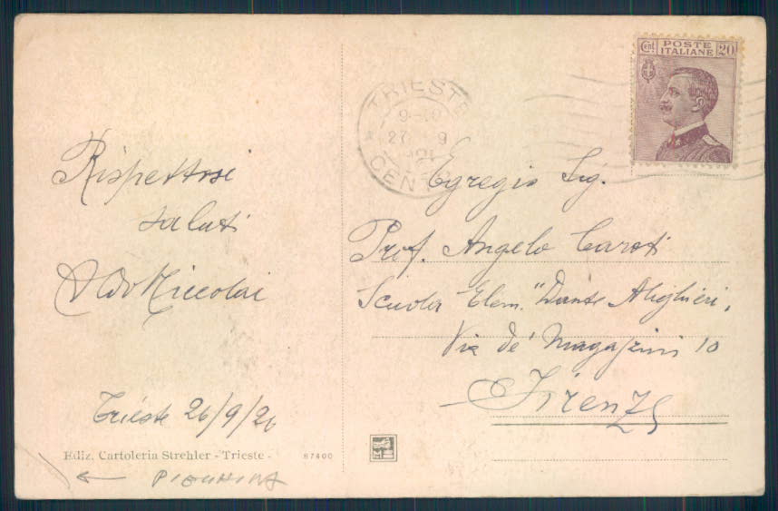 Trieste città cartolina EE3735 – retro