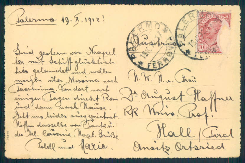 Palermo città Politeama cartolina EE3748 – retro