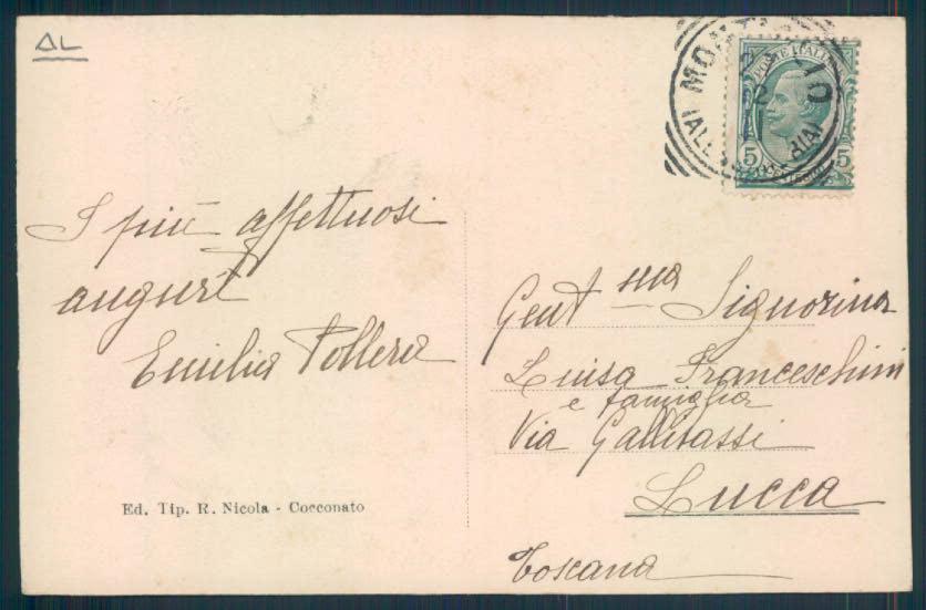 Asti Montiglio cartolina EE3754 – retro