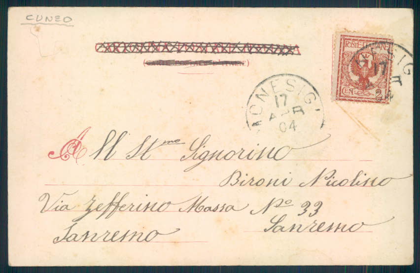 Cuneo Monesiglio cartolina EE3757 – retro