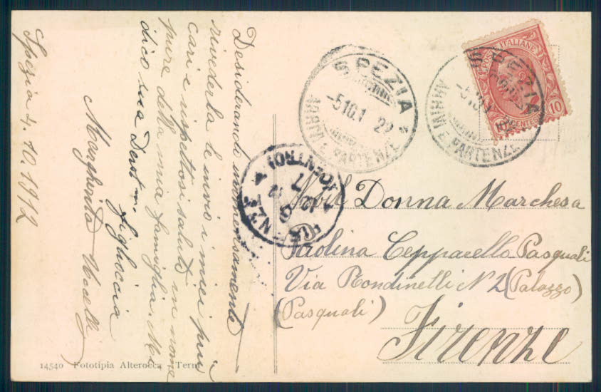 La Spezia città cartolina EE3774 – retro