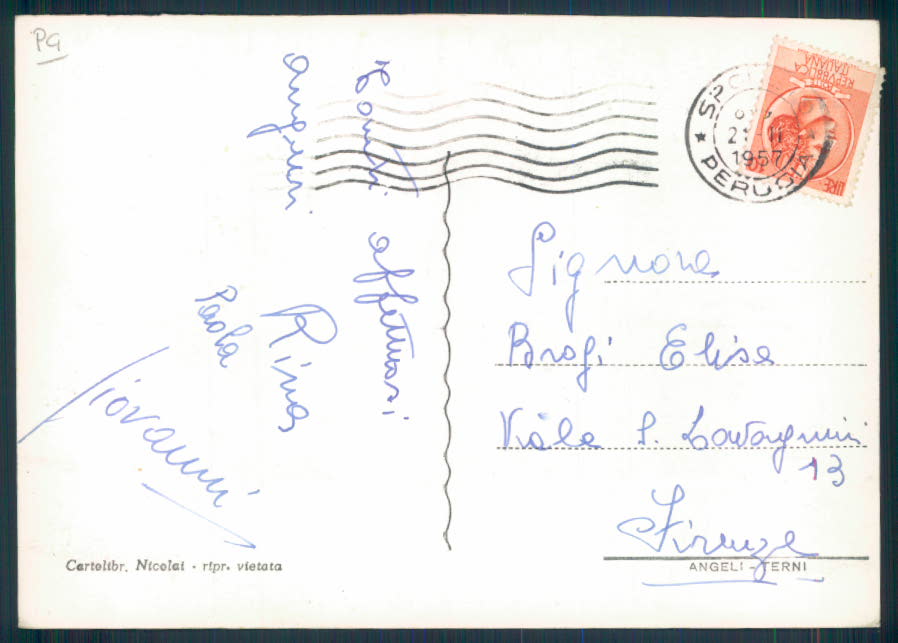 Perugia Spoleto Foto FG cartolina EE3807 – retro