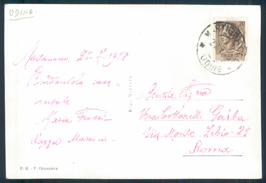 Udine Martignacco Foto FG cartolina EE3842 – retro