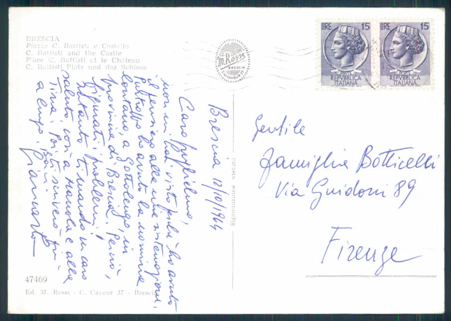 Brescia città Foto FG cartolina EE3852 – retro