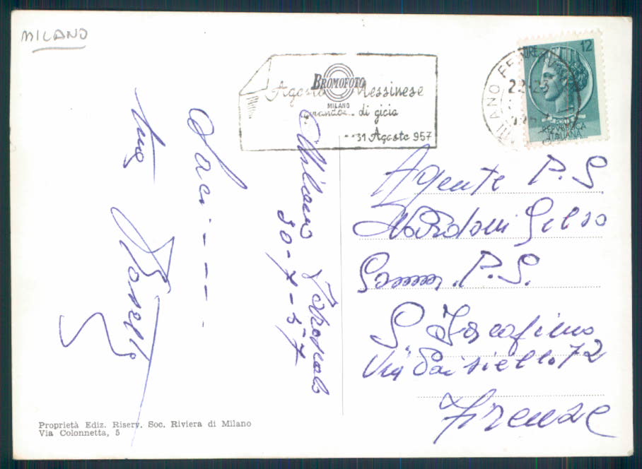 Milano Idroscalo Foto FG cartolina EE3855 – retro