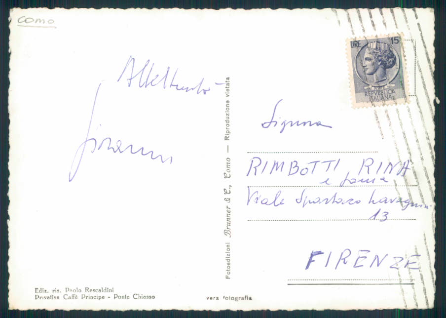Como Ponte Chiasso Vigile Foto FG cartolina EE3882 – retro