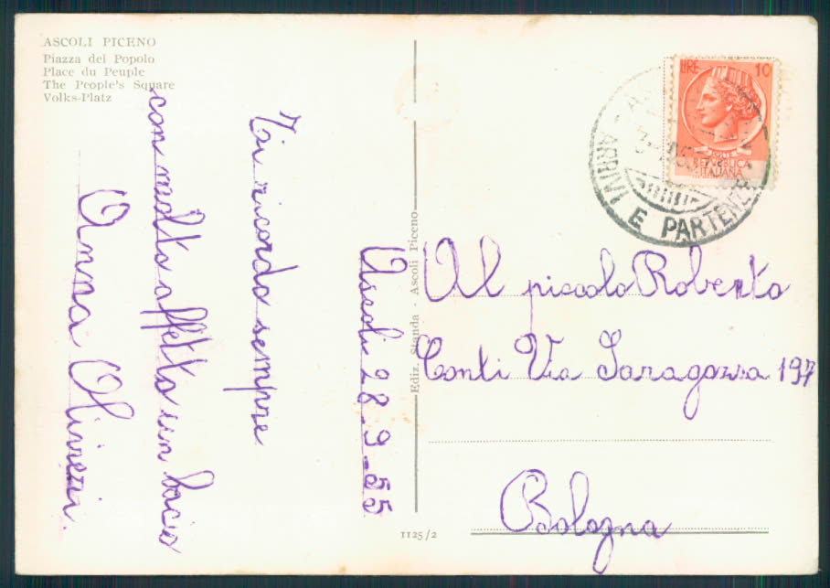 Ascoli Piceno città FG cartolina EE3893 – retro