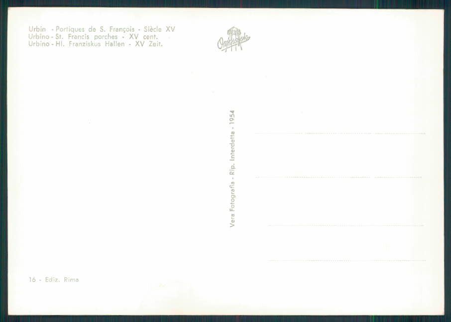 Pesaro Urbino Foto FG cartolina EE3900 – retro