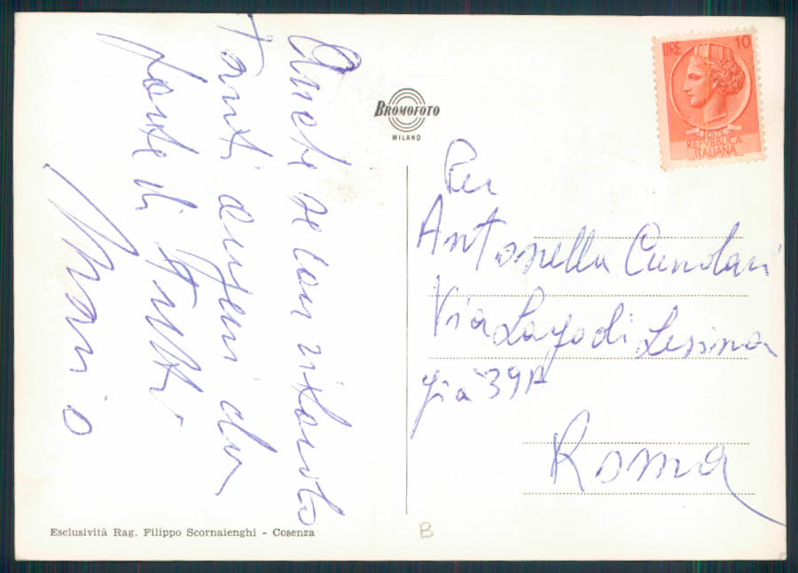 Cosenza città Foto FG cartolina EE3907 – retro