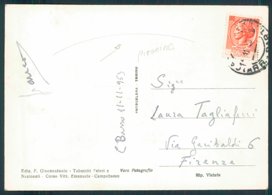 Campobasso città PIEGHINA Foto FG cartolina EE3939 – retro