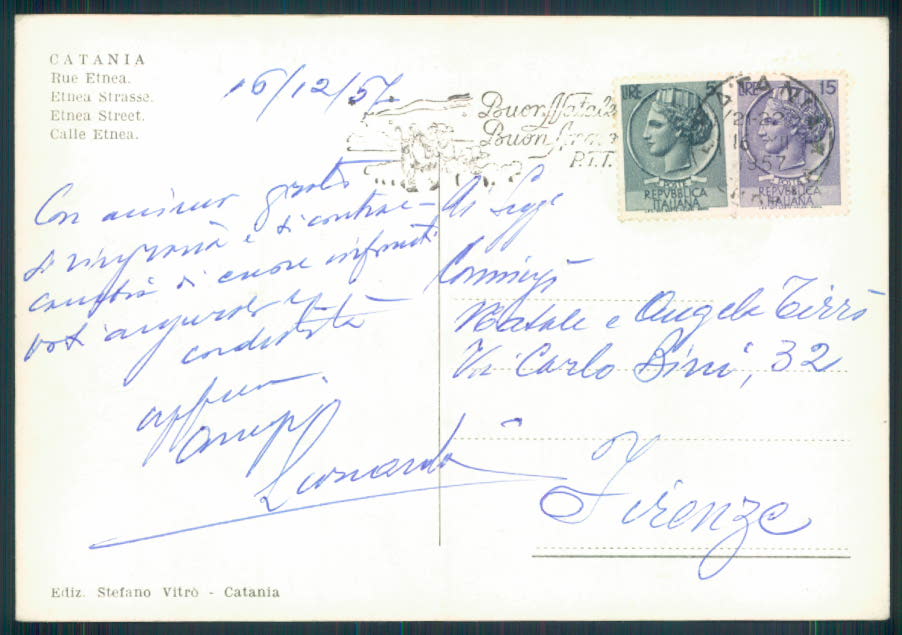Catania città Foto FG cartolina EE3944 – retro