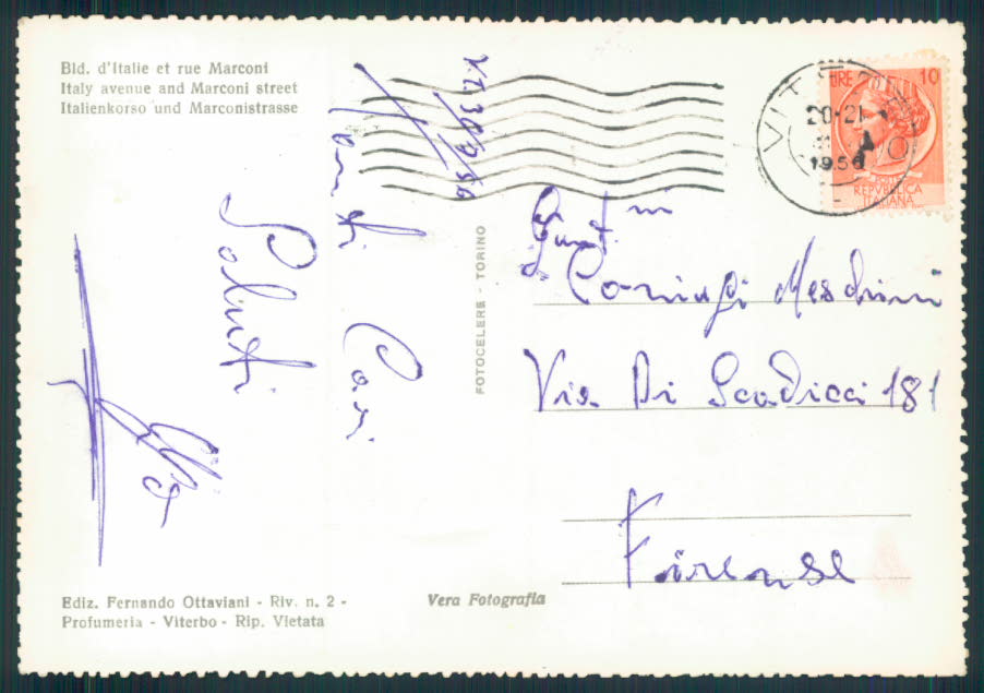 Viterbo città vespa Foto FG cartolina EE3973 – retro