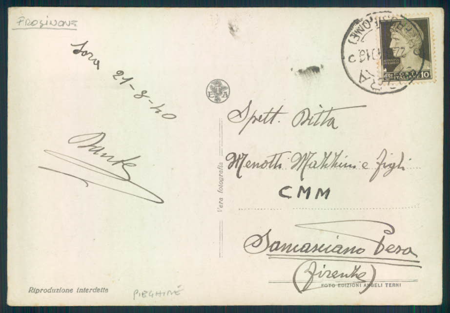 Frosinone Sora PIEGHINE Foto FG cartolina EE3977 – retro