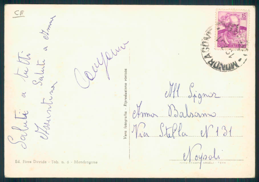 Caserta Mondragone Foto FG cartolina EE4008 – retro