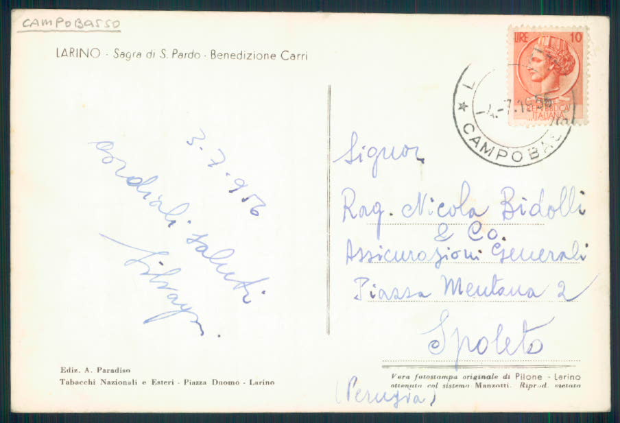Campobasso Larino Sagra Foto FG cartolina EE4013 – retro