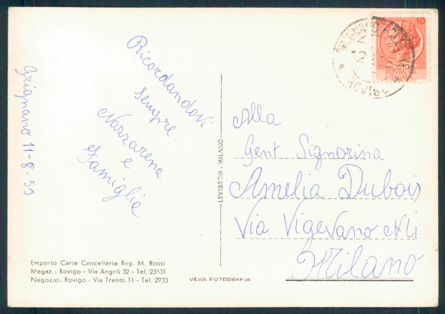Rovigo città Corriera Foto FG cartolina EE4042 – retro