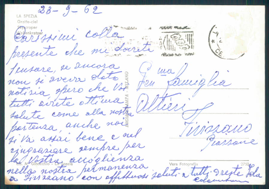 La Spezia città Foto FG cartolina EE4065 – retro
