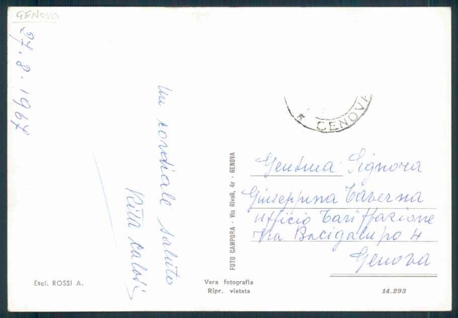 Genova Montoggio Foto FG cartolina EE4067 – retro