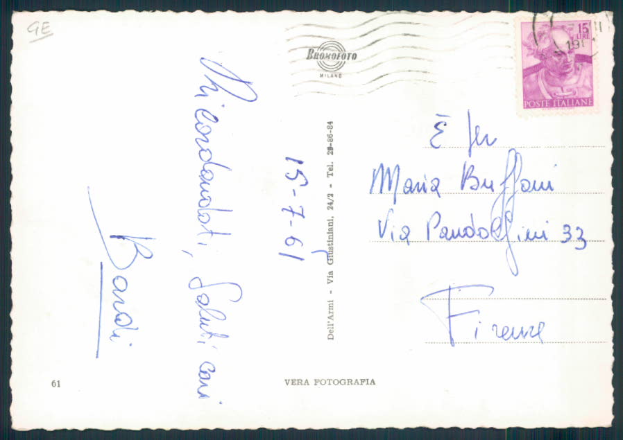 Genova Nervi Foto FG cartolina EE4070 – retro