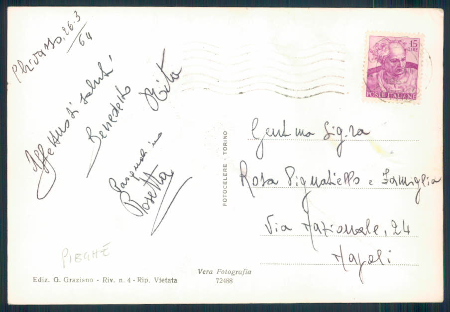 Torino Chivasso PIEGHE Foto FG cartolina EE4078 – retro