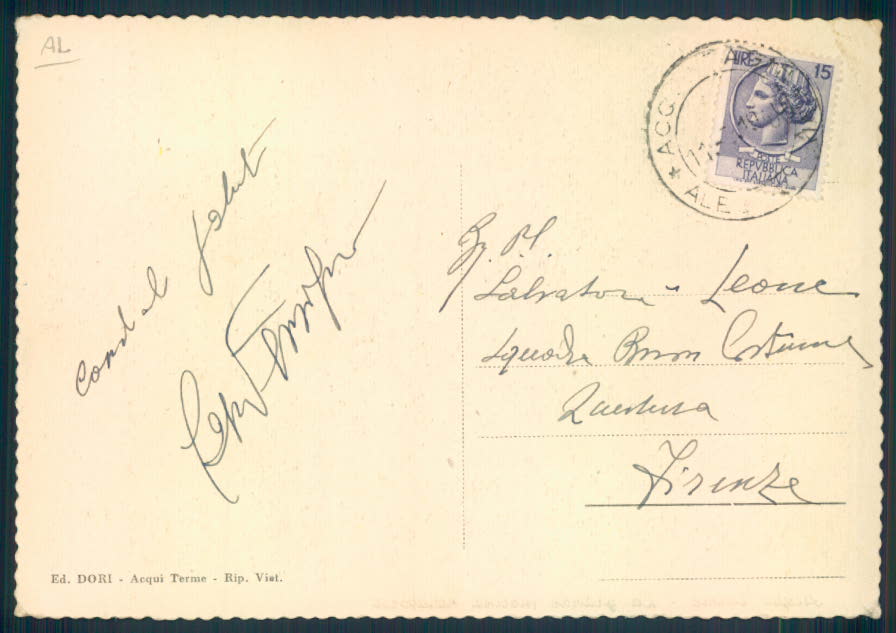 Alessandria Acqui FG cartolina EE4090 – retro