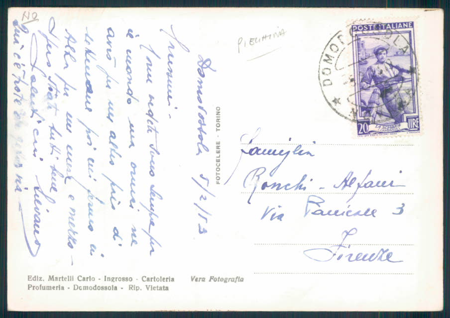 Verbania Toce PIEGHINA Foto FG cartolina EE4093 – retro