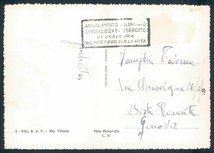 Torino città Foto FG cartolina EE4096 – retro