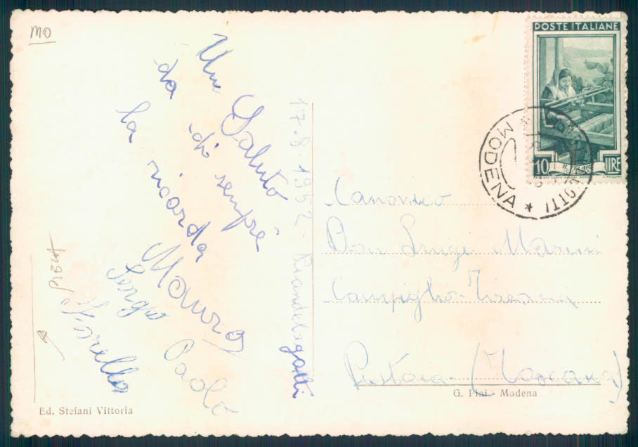 Modena Piandelagotti Foto FG cartolina EE4117 – retro