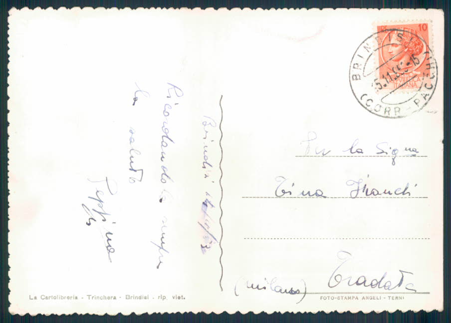 Brindisi città Foto FG cartolina EE4175 – retro