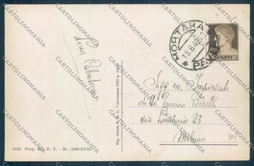 Pavia Mortara cartolina EE4287 – retro