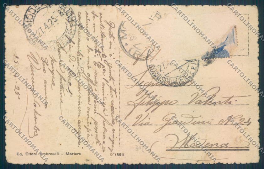 Pavia Mortara Banca PIEGA cartolina EE4291 – retro