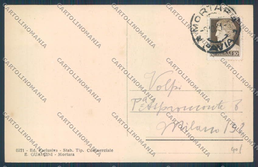 Pavia Mortara cartolina EE4297 – retro