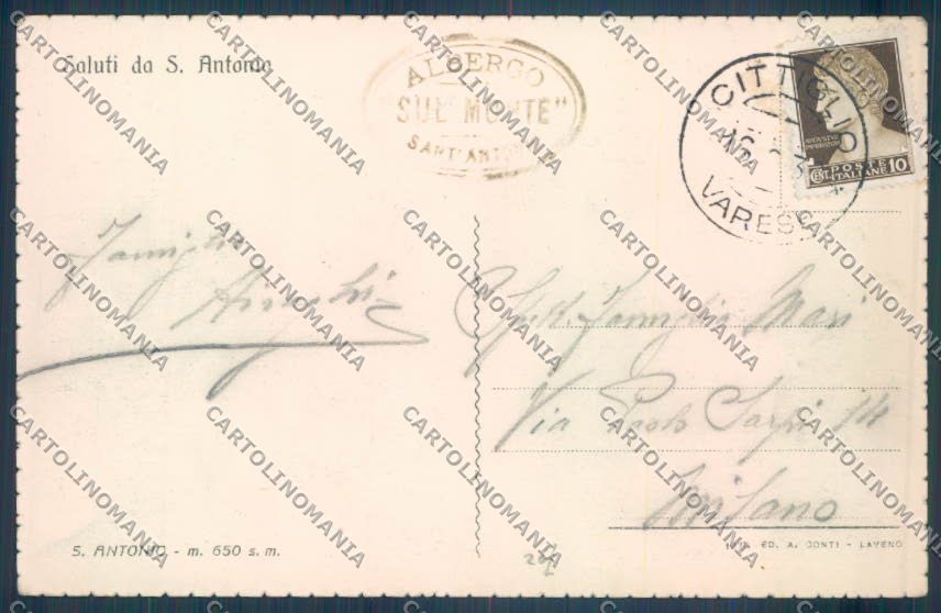 Varese Cittiglio Sant'Antonio cartolina EE4368 – retro