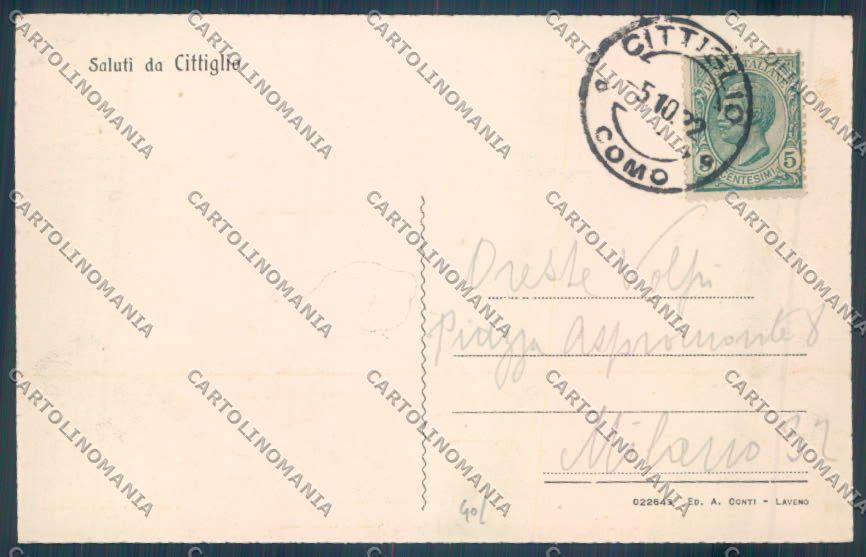 Varese Cittiglio cartolina EE4383 – retro