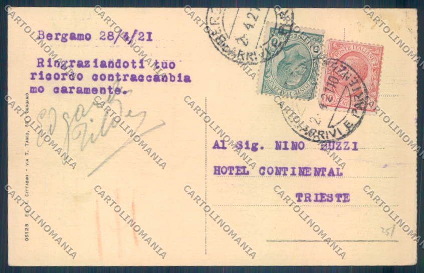 Bergamo Città cartolina EE4416 – retro