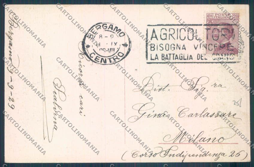 Bergamo Città cartolina EE4447 – retro