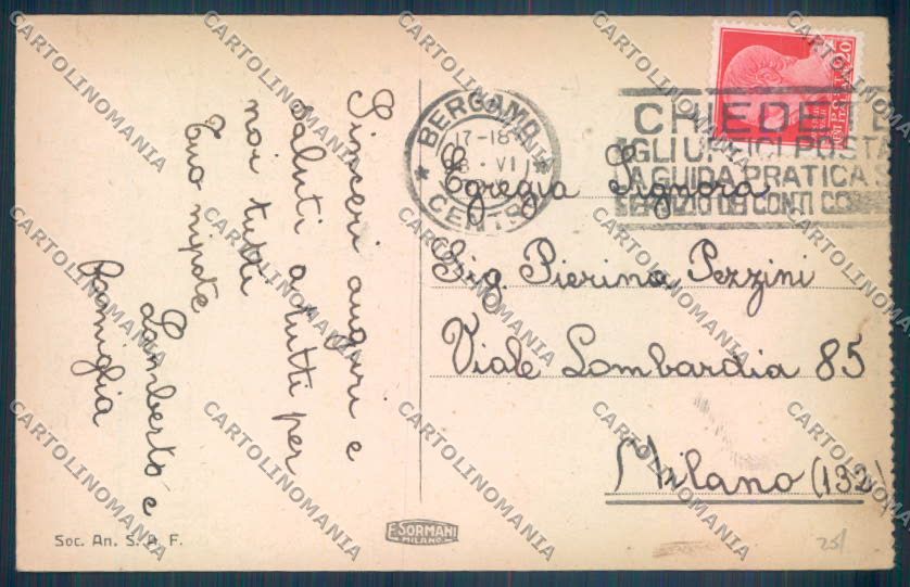 Bergamo Città cartolina EE4451 – retro