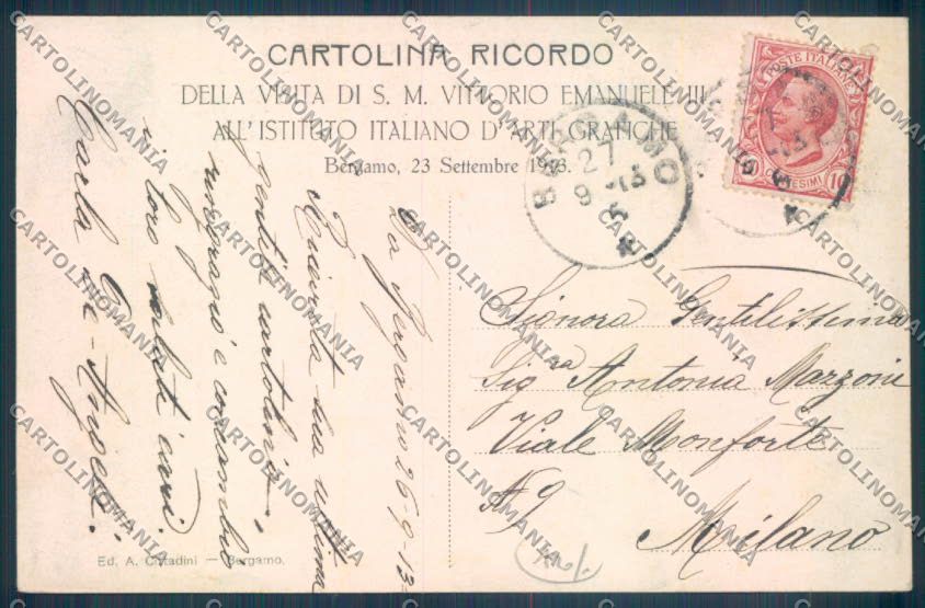 Bergamo Città Savoia cartolina EE4489 – retro