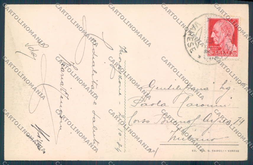Varese Morazzone cartolina EE4547 – retro