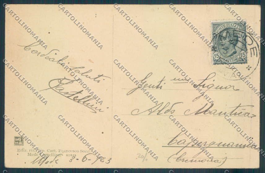 Pavia Mede Lomellina PIEGA cartolina EE4722 – retro