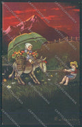 Colombo Children Bambini Donkey Postcard cartolina EE4744 – fronte