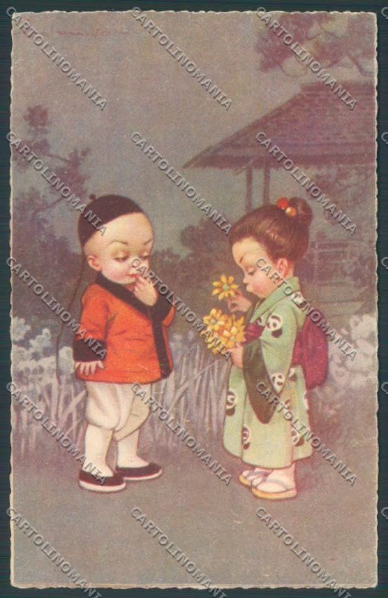 Colombo Children Bambini Geisha Postcard cartolina EE4755 – fronte
