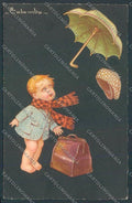 Colombo Children Bambini Ombrello Postcard cartolina EE4757 – fronte