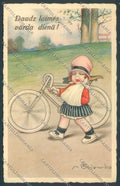 Colombo Children Bambini Bicycle Postcard cartolina EE4762 – fronte