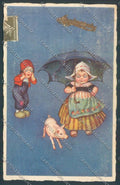 Colombo Children Bambini Pig ABRASA Postcard cartolina EE4804 – fronte