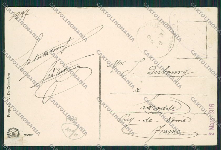 L'Aquila Pratola Peligna Alluvione 1907 cartolina EE4832 – retro
